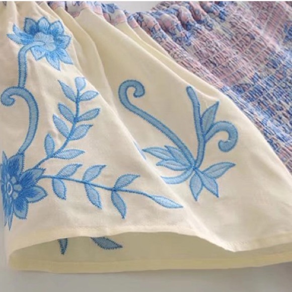 Embroidered Smocked Hummingbird Maxi DRESS - Picture 5 of 8